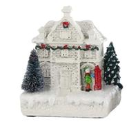 Giwnhvx Scena di Natale Villaggio Città Inverno Neve Villaggio LED Luce Decorazione Regalo Vacanza Ufficio Decorazione B