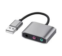 Giwnhvx Scheda audio esterna USB con jack audio da 3,5 mm, adattatore HiFi per microfono, altoparlante, auricolare, PC, laptop
