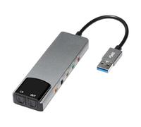Giwnhvx Scheda audio ottica esterna USB 6 in 1 adattatore convertitore audio multifunzione per computer portatile scheda audio in alluminio