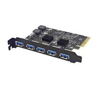 Giwnhvx Scheda di espansione PCIE 4X a USB3.2 a 5 porte USB3.2 GEN2 10gbps scheda adattatore ad alta velocità chip AMS3142 solo per PC Windows