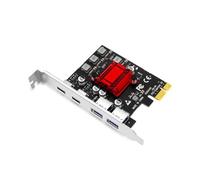 Giwnhvx Scheda di espansione PCIE Adattatore per scheda di espansione PCIE a 2 porte USB3.2 Gen1 Type-C + 2 porte USB3.2 Gen1 Type-A per PC desktop