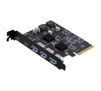 Giwnhvx Scheda di Espansione USB3.2 GEN2 Scheda Adattatore PCI-e 4X da 10 Gbps Scheda Portatile A Doppio Chip Type-C Type-A,A