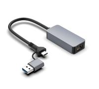 Giwnhvx Scheda di rete universale da 2500 Mbps Adattatore cablato USB C Type-C Ethernet a RJ45 Convertitore USB 3.0 2,5 G Scheda LAN S25 AC