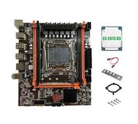 Giwnhvx Scheda Madre X99E + CPU E5 2673 V3 Dual Channel Supporta 4XDDR4 RAM RECC PCIE X16 NVMe Scheda LAN Gigabit Scheda Madre per Desktop
