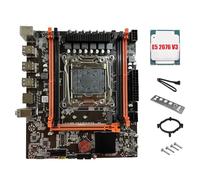 Giwnhvx Scheda Madre X99E + CPU E5 2676 V3 Dual Channel Supporta 4XDDR4 RAM RECC PCIE X16 NVMe Scheda LAN Gigabit Scheda Madre Desktop