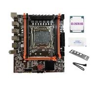 Giwnhvx Scheda Madre X99E + CPU E5 2678 V3 + Grassa Termica Supporta 4 DDR4 RAM RECC Scheda LAN Gigabit PCIEX16 NVMe Scheda Madre Desktop