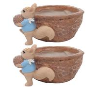 Giwnhvx Scoiattolo Noci Giardino Resina Vaso di Fiori Ufficio Giardinaggio Succulento in Vaso Pianta Verde Decorazione Noce