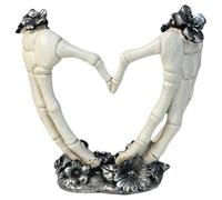 Giwnhvx Scultura a Mano Scheletro Mano Cuore Dito Gesto Resina Gotica Decorativa Scultura a Mano Cuore Scheletro Decorazione