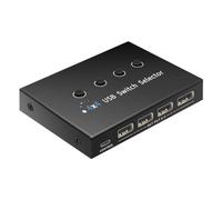 Giwnhvx Selettore di Commutazione USB 4 Condivisione Computer 4 Dispositivi USB Stampante, Scanner, Mouse, Tastiera, con 4 Cavi USB 3.0