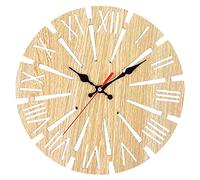 Giwnhvx Semplice Retro Rotondo Mulino A Forma Numero Romano Orologio Moderno Da Parete Decorazione In Legno Appeso Decorazione Beige