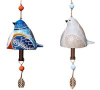 Giwnhvx Serie di campanelli di uccelli animati, campanelli eolici in resina, campanelli eolici da giardino, ciondoli decorativi per,B