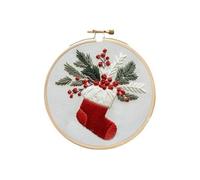 Giwnhvx Serie di Natale non finita, borsa a punto croce, borsa da ricamo per principianti, decorazione domestica fai da te. Calze di Natale