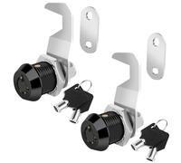 Giwnhvx Serratura nera per cassetta degli attrezzi con chiave,Stessa serratura dell'armadietto chiave,Cam Hook,Cam Lock,Lega di zinco,RV Lock CM1917 CM1930 1-1/8 di pollice