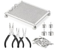 Giwnhvx Set avvolgicavo con pinza 6 in 1 con 32 perni metallici, strumento per la creazione di gioielli