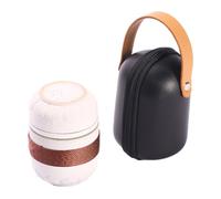 Giwnhvx Set da tè portatile in ceramica nera per viaggi e uso domestico, tazze da ufficio in ceramica per tè e caffè con sacchetto B
