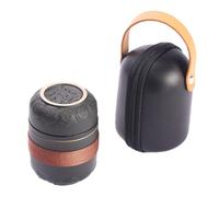 Giwnhvx Set da tè portatile in ceramica nera per viaggi e uso domestico, tazze da ufficio in ceramica per tè e caffè con sacchetto A