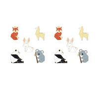 Giwnhvx Set di 10 spille smaltate a forma di animale, a forma di panda, koala, alpaca, spille da bavero per zaini e giacche