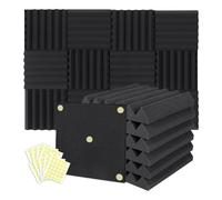 Giwnhvx Set di 12 acustici in schiuma, 2 x 12 x 12 pollici, in schiuma insonorizzante per registrazione a casa e in ufficio