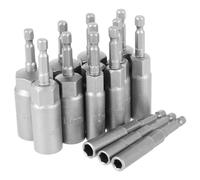 Giwnhvx Set di 14 bussole esagonali come mostrato in metallo, 6-19 mm, kit adattatore per bussole con gambo esagonale, set di punte per cacciavite a cambio rapido