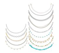 Giwnhvx Set di 14 catene per cappelli da camionista, staccabili, in metallo, con perline e ciondoli a forma di fiore, per cappelli e accessori