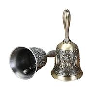 Giwnhvx Set di 2 campanelli a mano in metallo per cena, campane da matrimonio, servizio campanello, stile vintage, campanello, in lega di
