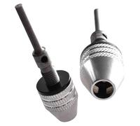 Giwnhvx Set di 2 mandrini a tre ganasce da 0,3-3,4 mm, manico rotondo, autocentrante, accessori per trapano elicoidale, mandrino senza chiave, mini mandrino per trapano, smerigliatrice elettrica