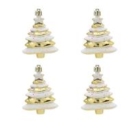 Giwnhvx Set di 4 palline di Natale da 8 x 6 cm, decorazioni speciali per albero di Natale, accessori in plastica verniciata,