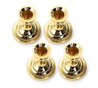 Giwnhvx Set di 4 portacandele conici , portacandele corte e sottili in da 7,6 cm, portacandele nani vintage in metallo