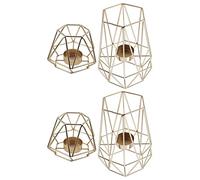 Giwnhvx Set di 4 portacandele geometriche in metallo con candele riscaldatore piatto per decorazioni di saloni e sale - centrotavola per matrimoni e sale da pranzo