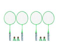 Giwnhvx Set di 4 racchette da badminton per bambini, racchette da volano con 4 palline per giocatori indoor outdoor sport verde