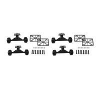 Giwnhvx Set di 4 ruote per skateboard in lega di alluminio, carrelli in gomma, quattro ruote, parti di longboard, mini cruiser, nero