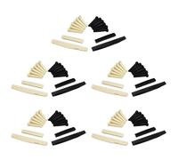 Giwnhvx Set di 5 piroli per ponte in ABS bianco e nero, con sella e capotasto, parti di ricambio per chitarra acustica