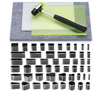 Giwnhvx Set di 52 Punzoni in Pelle Forma Strumento di Perforazione Fori Hollow con in Nylon e Pad Assorbente Il Suono per in Pelle Fai da te