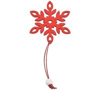 Giwnhvx Set di 6 ciondoli in legno sospeso con di neve Xmas albero ornamento festa di Natale decorazione Santa fai da te in legno per bambini regalo rosso