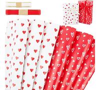 Giwnhvx Set di 6 fogli di carta da imballaggio a forma di cuore d', regalo di compleanno di matrimonio per San , 70 cm x 50 cm