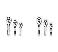 Giwnhvx Set di 6 mini cricchetti a sgancio rapido a 72 denti da 1/4, 3/8, 1/2 pollici