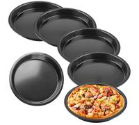 Giwnhvx Set di 6 piatti per pizza, rotondi, diametro 20 cm, in acciaio, rivestimento antiaderente, non facili da pulire