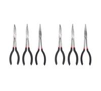 Giwnhvx Set di 6 pinze a becco extra lungo da 27,9 cm, punta dritta e piegata, strumento manuale