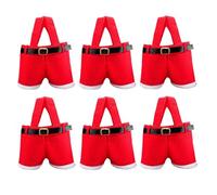 Giwnhvx Set di 6 regali di Natale a forma di pantaloni di Babbo Natale, piccoli dolcetti, sacchetti regalo decorativi per feste di Natale