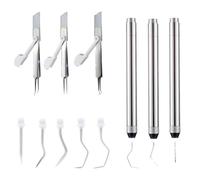 Giwnhvx Set di 6 strumenti per diserbo a LED per vinile, 3 penne a LED con 5 pin e gancio, con pinzette a gancio leggero, facili da usare (argento)