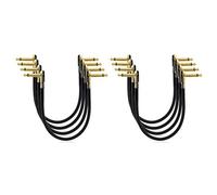 Giwnhvx Set di 8 cavi di collegamento per chitarra da 12 pollici, connettore dorato pancake ad angolo retto per pedaliere di effetti