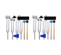 Giwnhvx Set di 8 Diapason (128 Hz, 256 Hz, 512 Hz, 528 Hz) con a diapason per strumenti di vibrazione