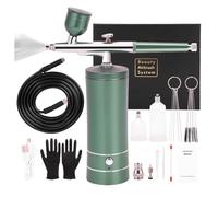 Giwnhvx Set di aerografo aggiornato con compressore d'aria Set di aerografo automatico senza fili Aerografo portatile ricaricabile per trucco Facile da installare A