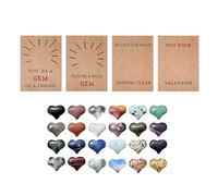 Giwnhvx Set di biglietti d'auguri fatti a mano con pietre a forma di cuore, collezione di biglietti di San Valentino, confezione da 24