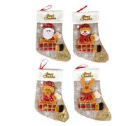 Giwnhvx Set di calze di Natale Imitante Babbo Natale Pupazzo di Neve-Cervo Orso Ornamenti di Natale Regali Appeso Kit Ornamento di Natale da Appendere