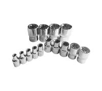 Giwnhvx Set di chiavi a bussola Torx a prova di manomissione con punta a stella Torque femmina E4-E24, attacco da 1/4", 3/8", 1/2", 14 pezzi
