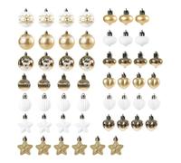 Giwnhvx Set di decorazioni natalizie per tutta : 52 decorazioni da appendere, palline di plastica, cinque punte, ciondoli dipinti per albero di Natale