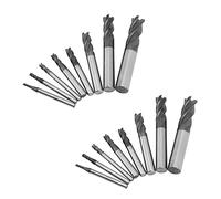 Giwnhvx Set di frese in carburo CNC, 16 pezzi, 2-12 mm, 4 scanalature, fresa a spirale