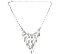 Giwnhvx Set di nozze di lusso ciondolo catena esagerata set di orecchini di da sposa da sera per le signore