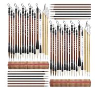 Giwnhvx Set di pennelli per calligrafia cinese da 48 pezzi, con supporto per pennelli in bambù per la scrittura adatto per la pittura